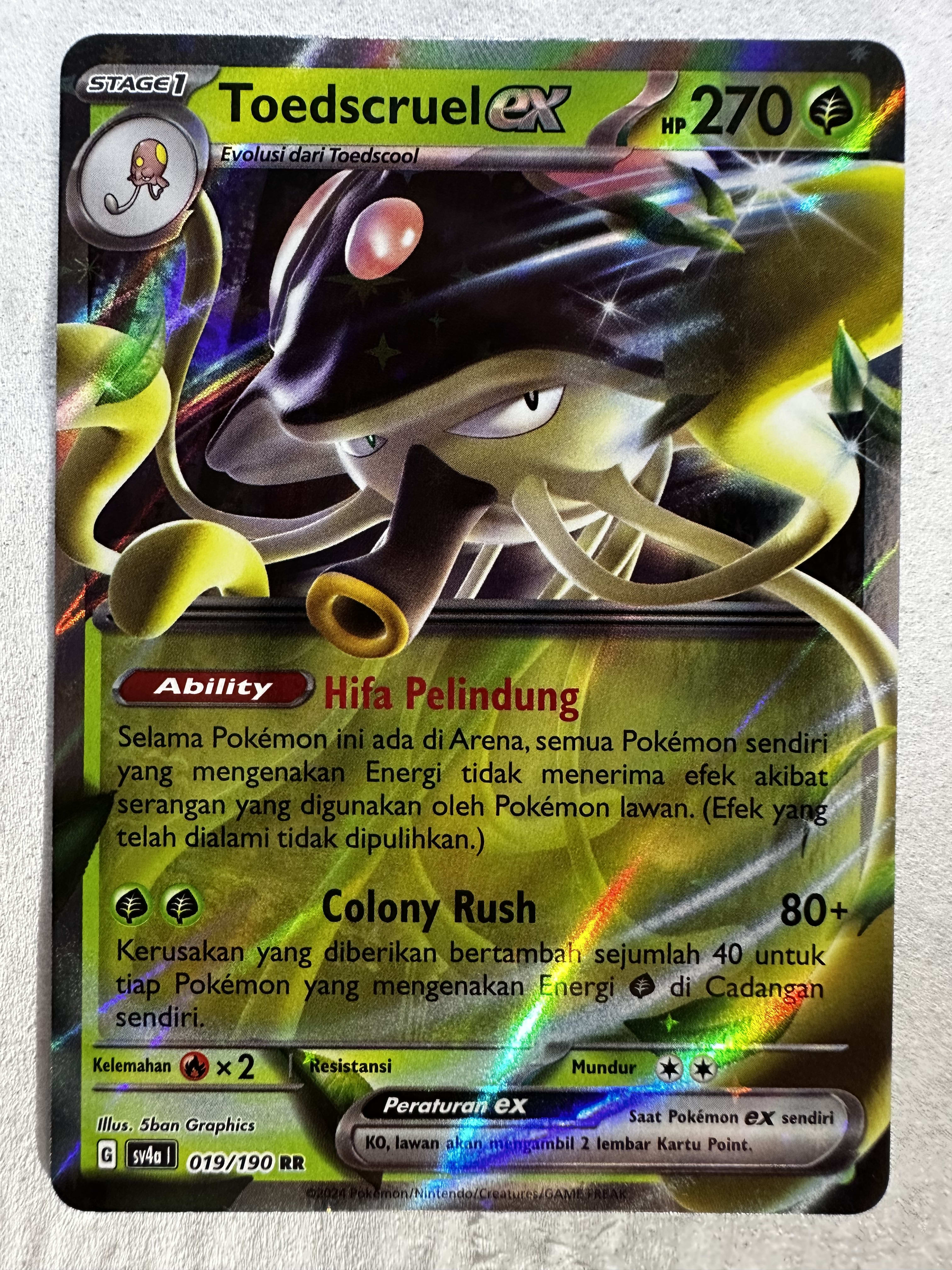 Toedscruel ex 019/190 Double Rare (ID) Harta Berkilau ex