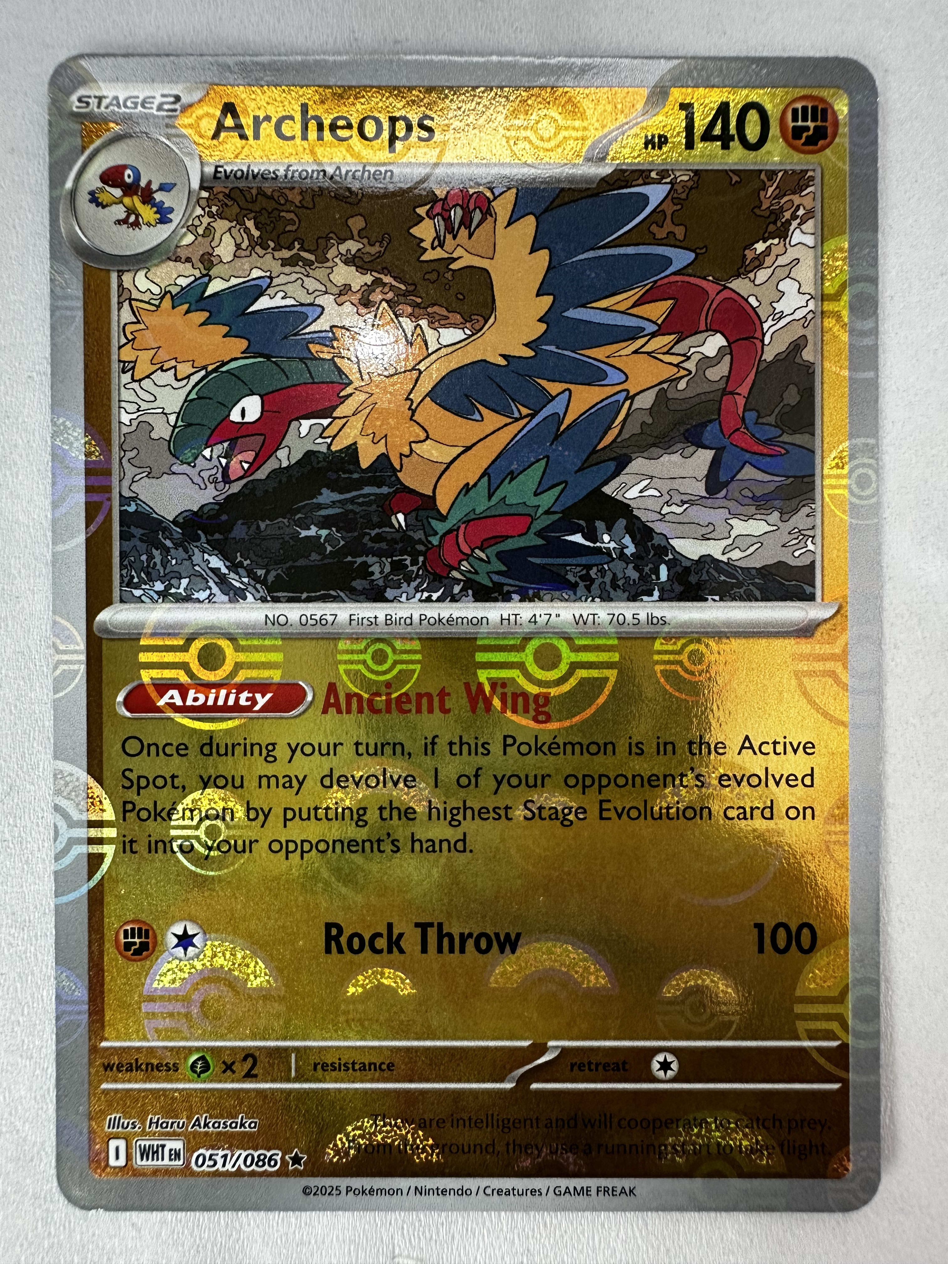 Archeops 051/086 Reverse Holo Rare Masterball (EN) White Flare