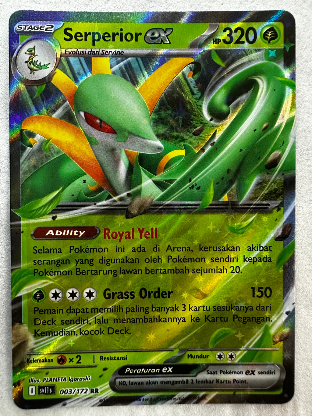 Serperior EX 003/172 Double Rare (ID) Hitam & Putih