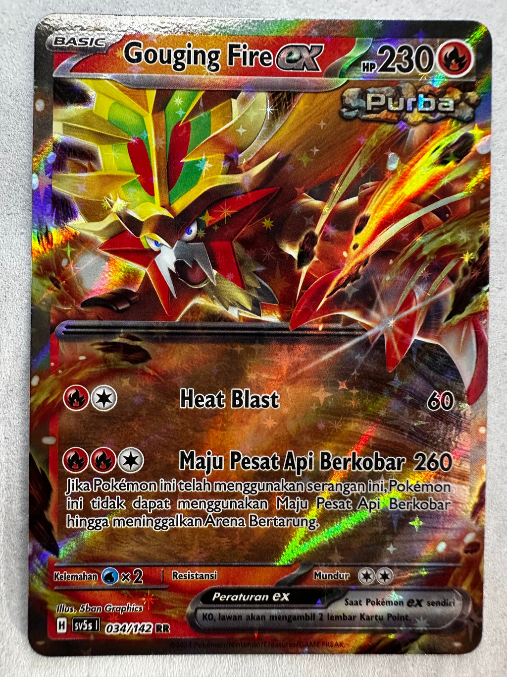 Gouging Fire EX 034/142 Double Rare (ID) Paradoks Andalan