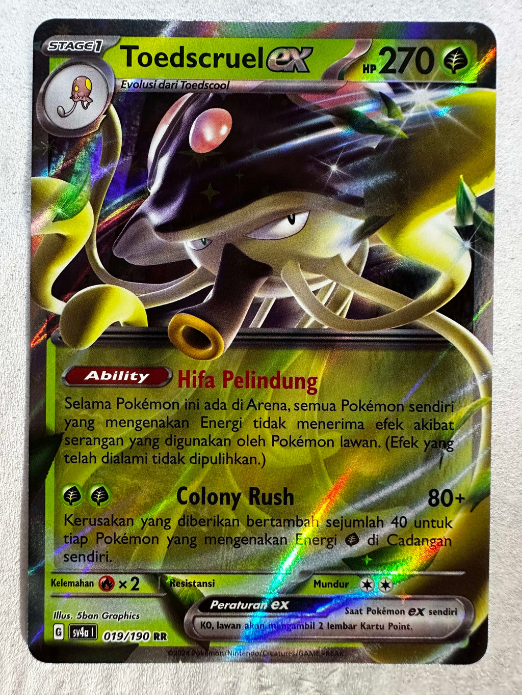 Toedscruel ex 019/190 Double Rare (ID) Harta Berkilau ex